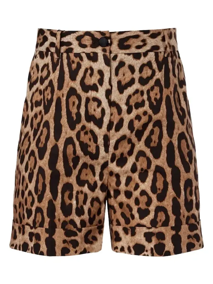 Leopard-print cotton Bermuda shorts Leopard-print cotton Bermuda shorts