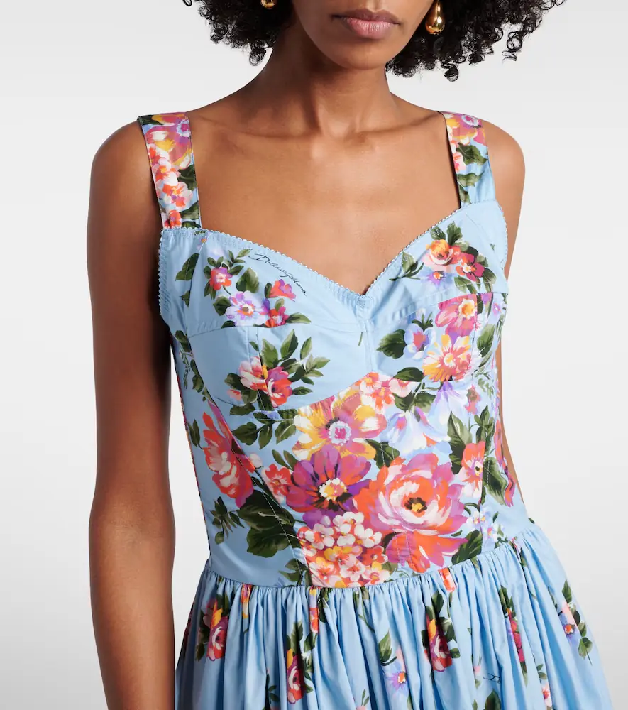 Dolce & Gabbana Floral cotton bustier dress | Thumbnail 6