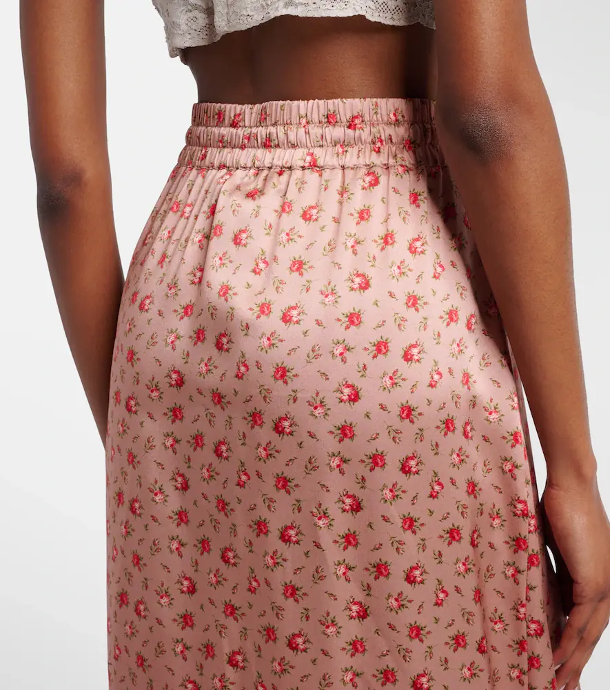 Dolce & Gabbana Floral silk and cotton-blend midi skirt | Thumbnail 3
