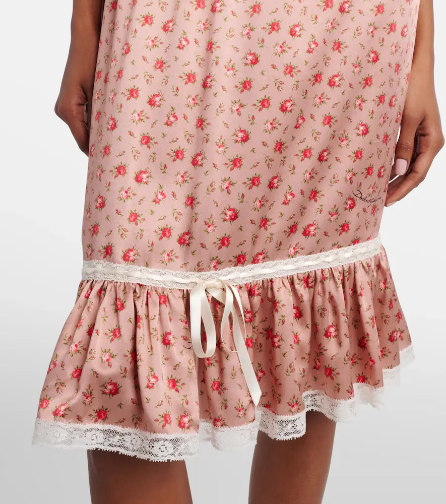 Dolce & Gabbana Floral silk and cotton-blend midi skirt | Thumbnail 6