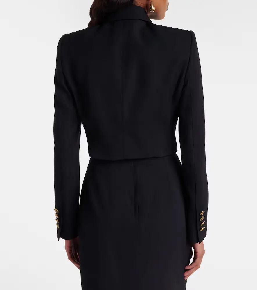 Dolce & Gabbana Cropped wool and silk-blend jacket | Thumbnail 7