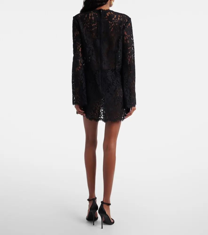 Dolce & Gabbana Floral-appliqué lace minidress | Thumbnail 4 Dolce & Gabbana Floral-appliqué lace minidress | Thumbnail 4