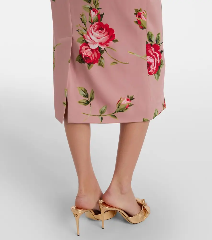 Dolce & Gabbana Floral silk-blend midi skirt | Thumbnail 6
