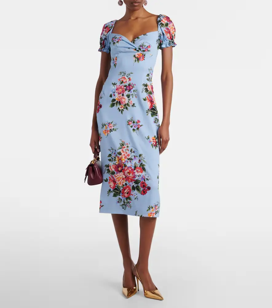 Dolce & Gabbana Floral silk-blend midi dress | Thumbnail 2