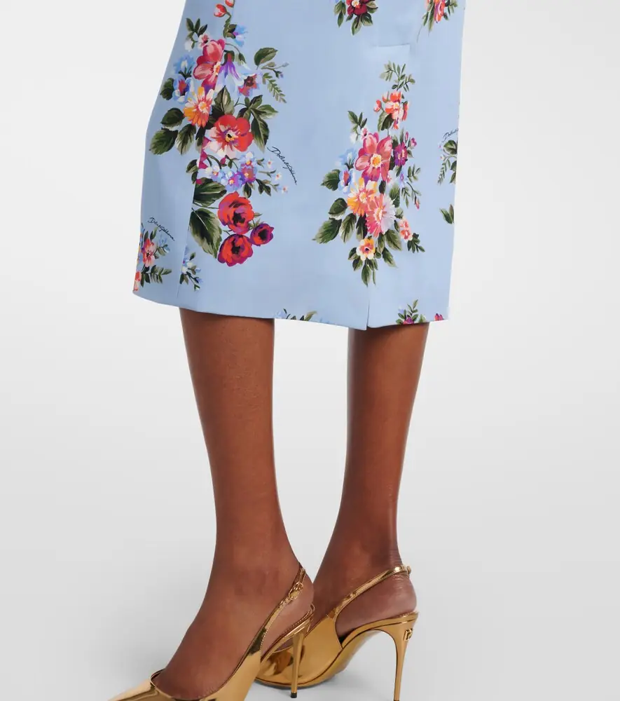 Dolce & Gabbana Floral silk-blend midi dress | Thumbnail 3