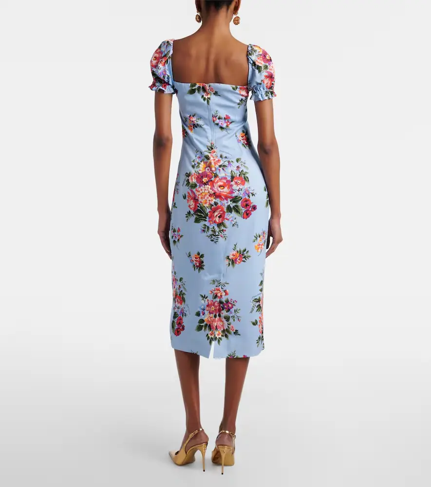 Dolce & Gabbana Floral silk-blend midi dress | Thumbnail 4