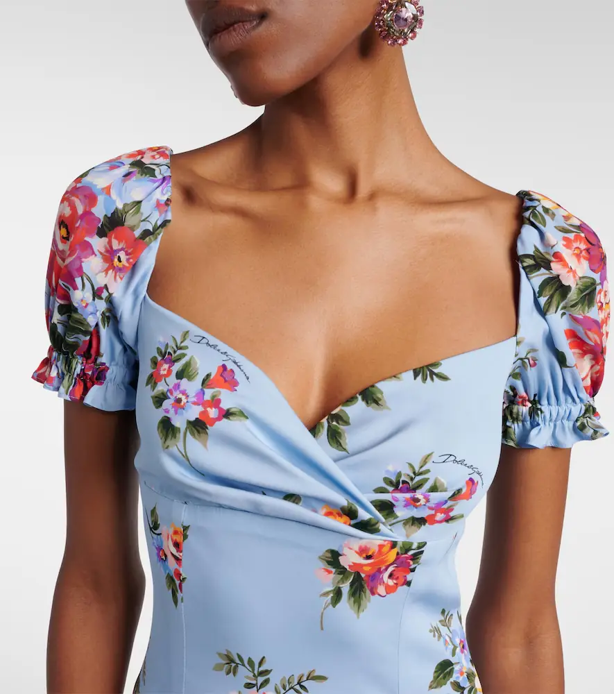 Dolce & Gabbana Floral silk-blend midi dress | Thumbnail 6