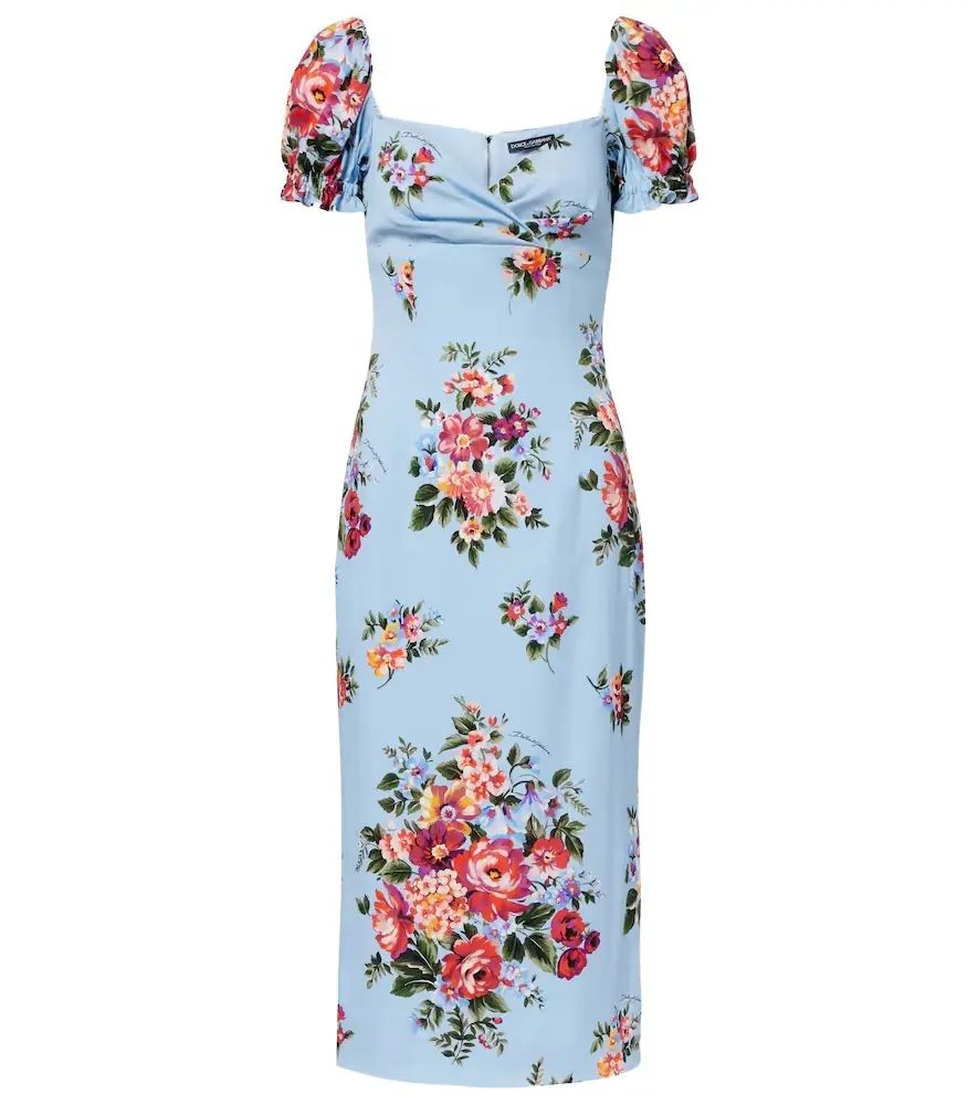 Dolce & Gabbana Floral silk-blend midi dress | Image 1 Dolce & Gabbana Floral silk-blend midi dress | Image 1