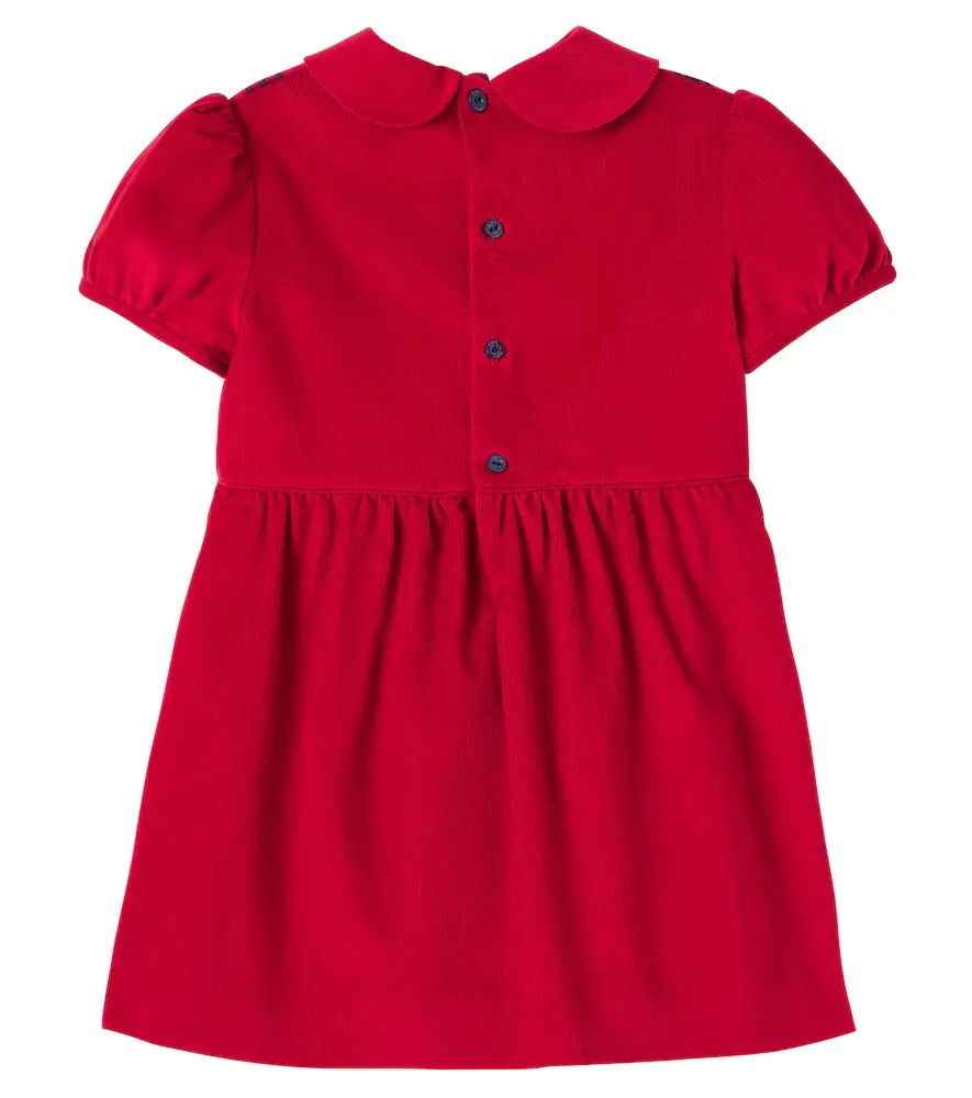 Gucci Kids Baby GG embroidered cotton velvet dress | Thumbnail 2 Gucci Kids Baby GG embroidered cotton velvet dress | Thumbnail 2
