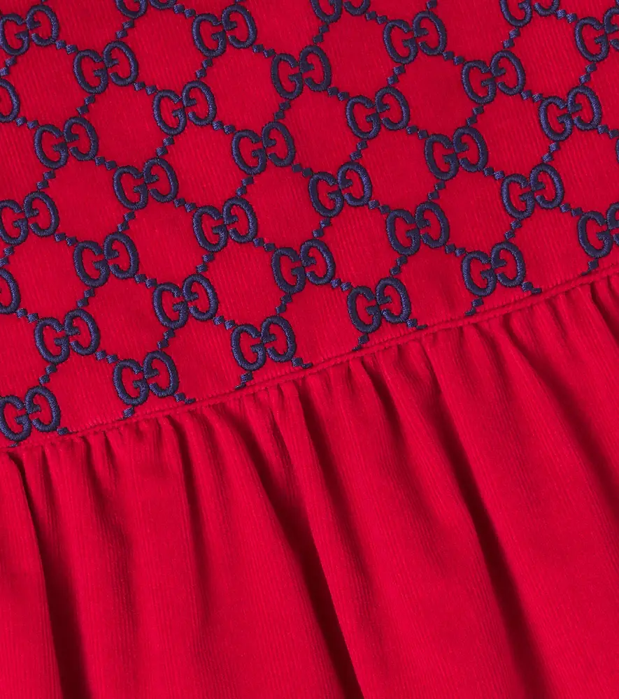 Gucci Kids Baby GG embroidered cotton velvet dress | Thumbnail 3 Gucci Kids Baby GG embroidered cotton velvet dress | Thumbnail 3