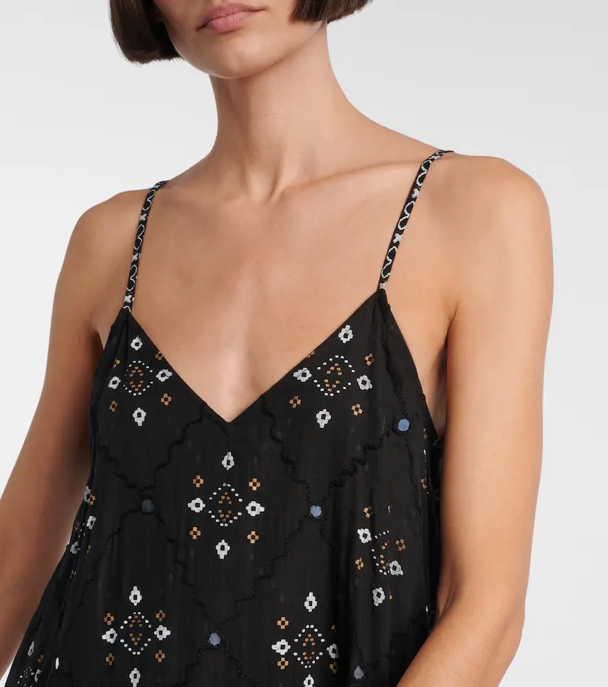 Juliet Dunn Embroidered cotton midi dress | Thumbnail 2