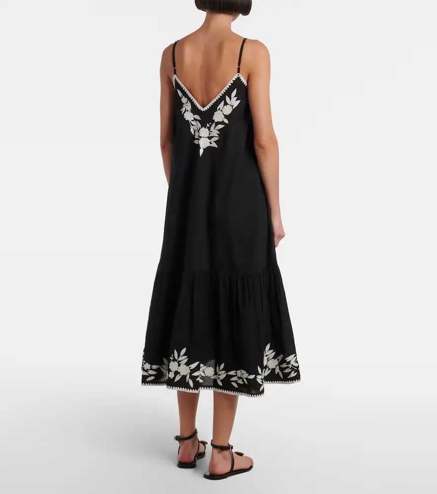 JULIET DUNN Embroidered cotton and linen midi dress | Thumbnail 2 JULIET DUNN Embroidered cotton and linen midi dress | Thumbnail 2