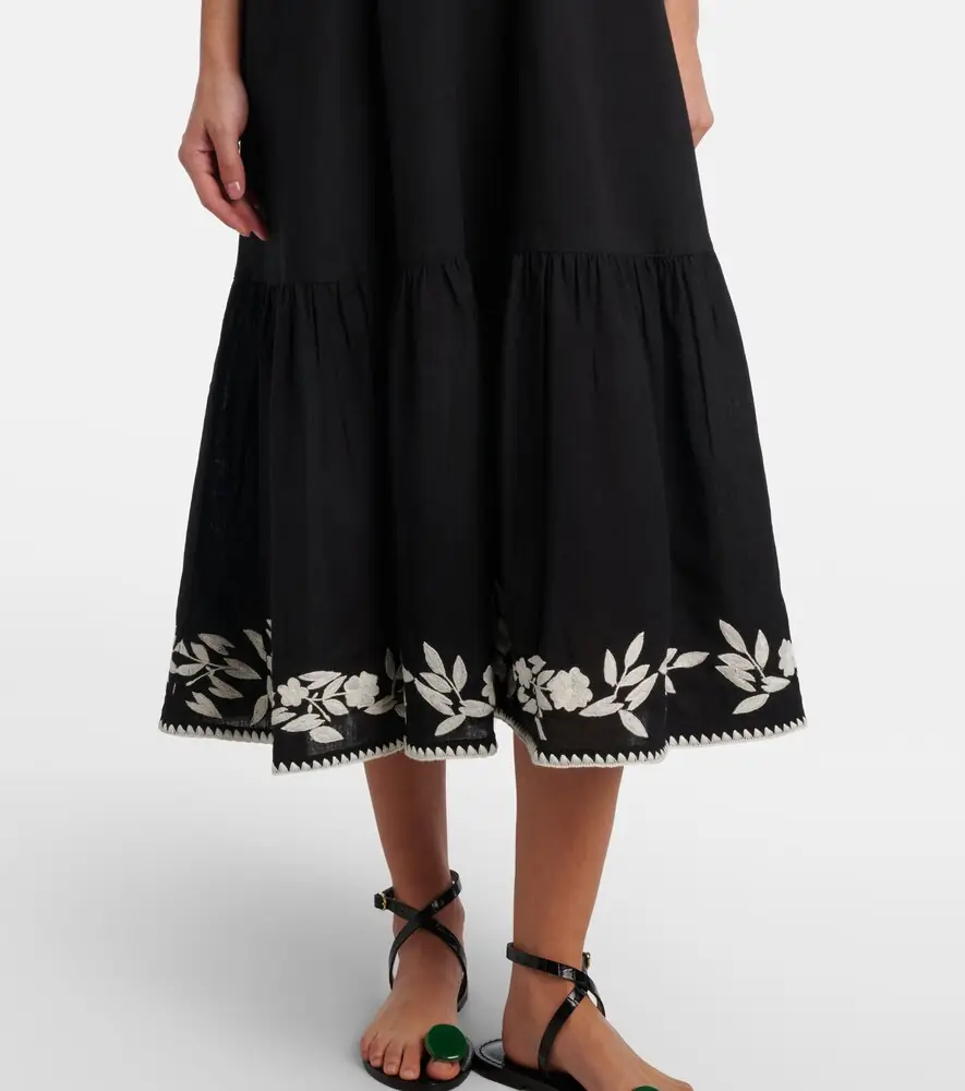 JULIET DUNN Embroidered cotton and linen midi dress | Thumbnail 5 JULIET DUNN Embroidered cotton and linen midi dress | Thumbnail 5