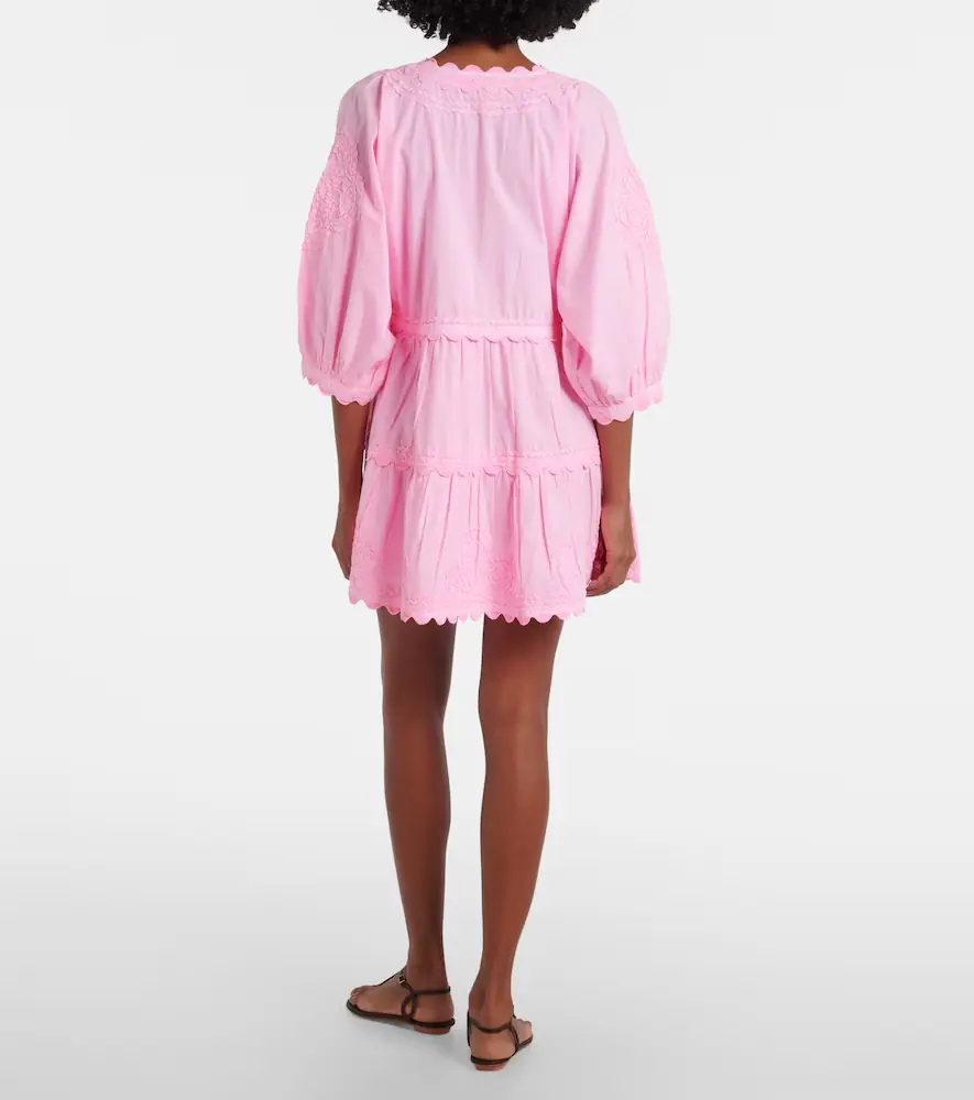 JULIET DUNN Embroidered tiered cotton poplin minidress | Thumbnail 5