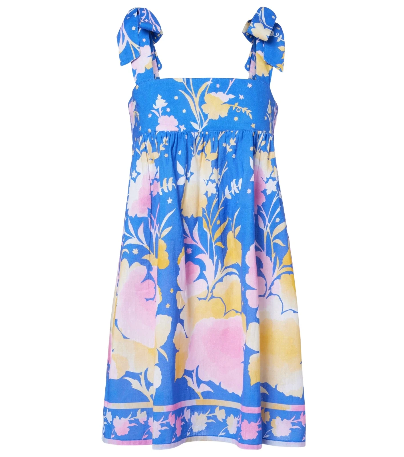 Floral cotton and linen minidress