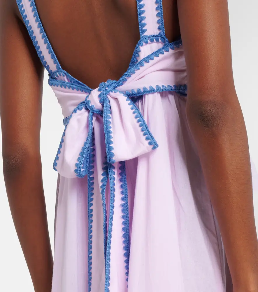 JULIET DUNN Embroidered cotton and linen midi dress | Thumbnail 2