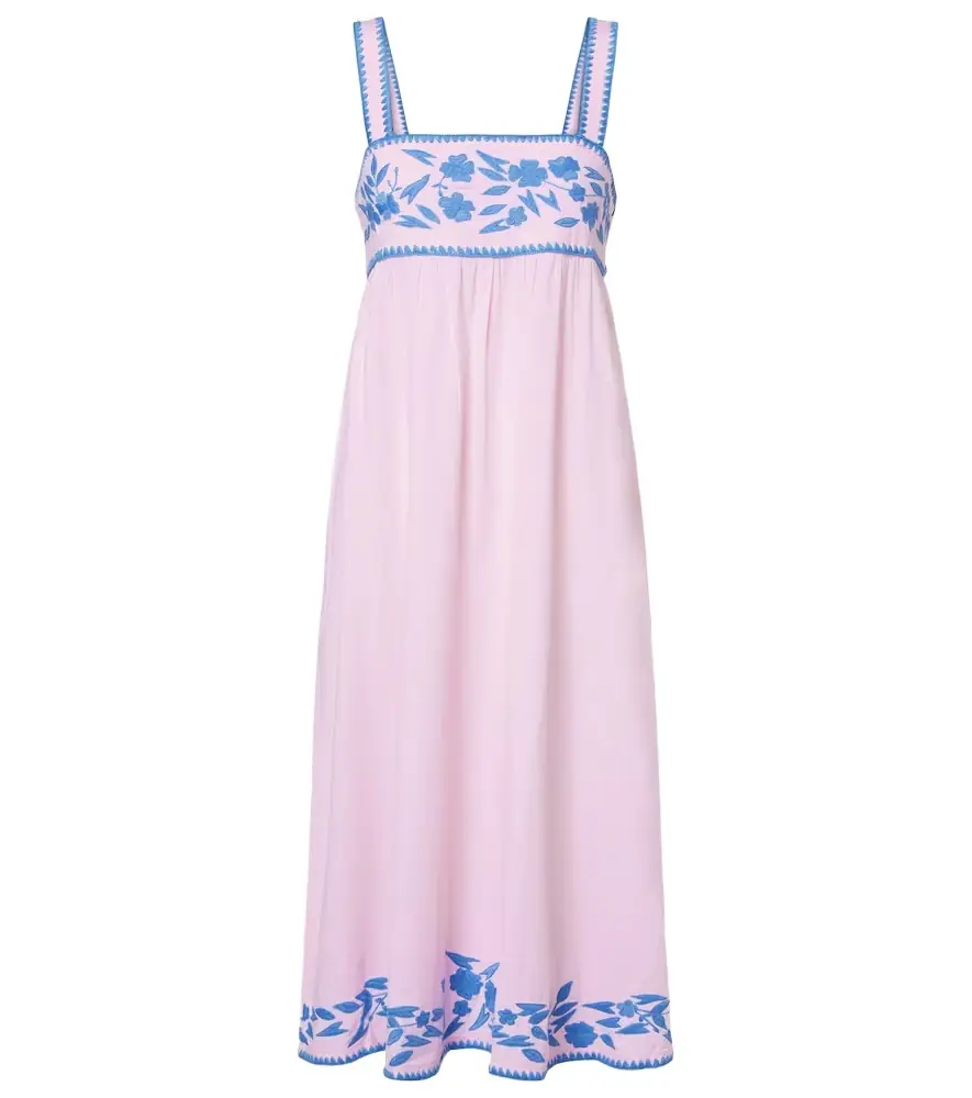 JULIET DUNN Embroidered cotton and linen midi dress | Image 1 JULIET DUNN Embroidered cotton and linen midi dress | Image 1