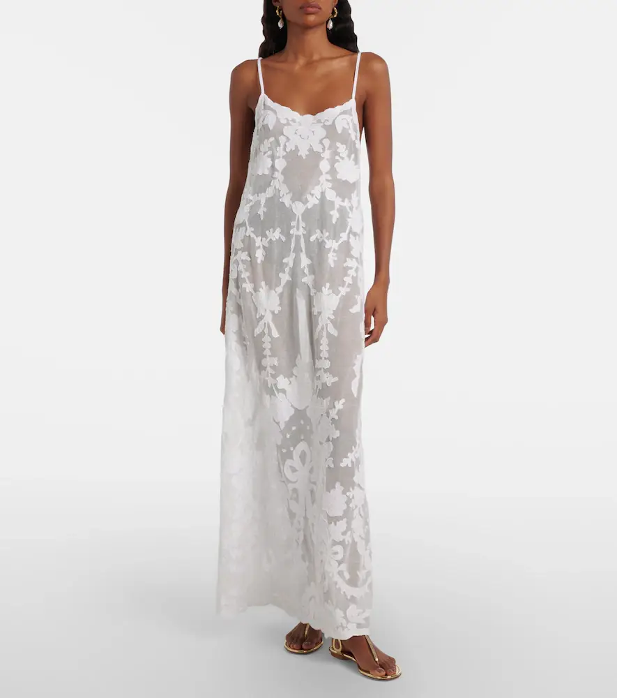 JULIET DUNN Embroidered semi-sheer cotton maxi dress | Thumbnail 4