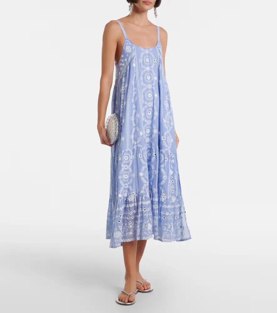 Juliet Dunn Printed sequined cotton midi dress | Thumbnail 2 Juliet Dunn Printed sequined cotton midi dress | Thumbnail 2
