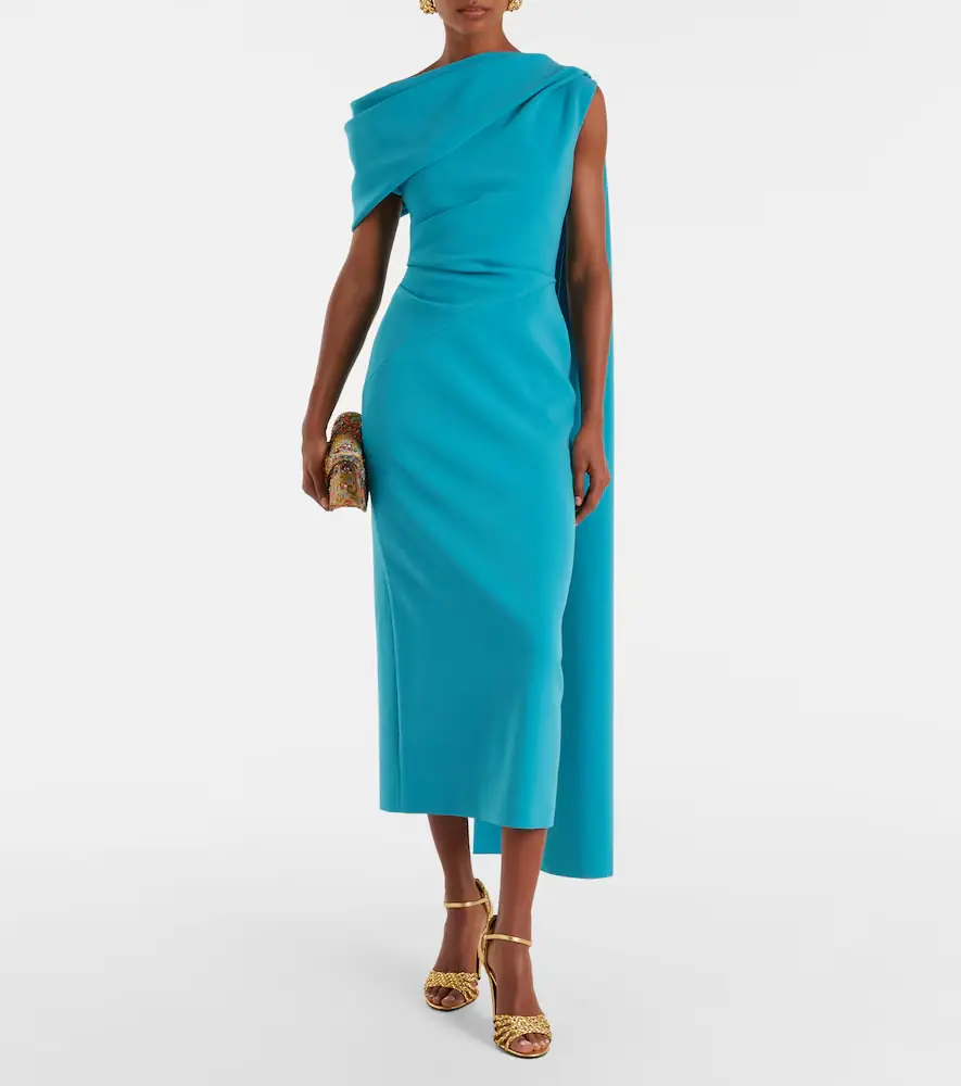 Roksanda Maite caped crêpe midi dress | Thumbnail 5 Roksanda Maite caped crêpe midi dress | Thumbnail 5