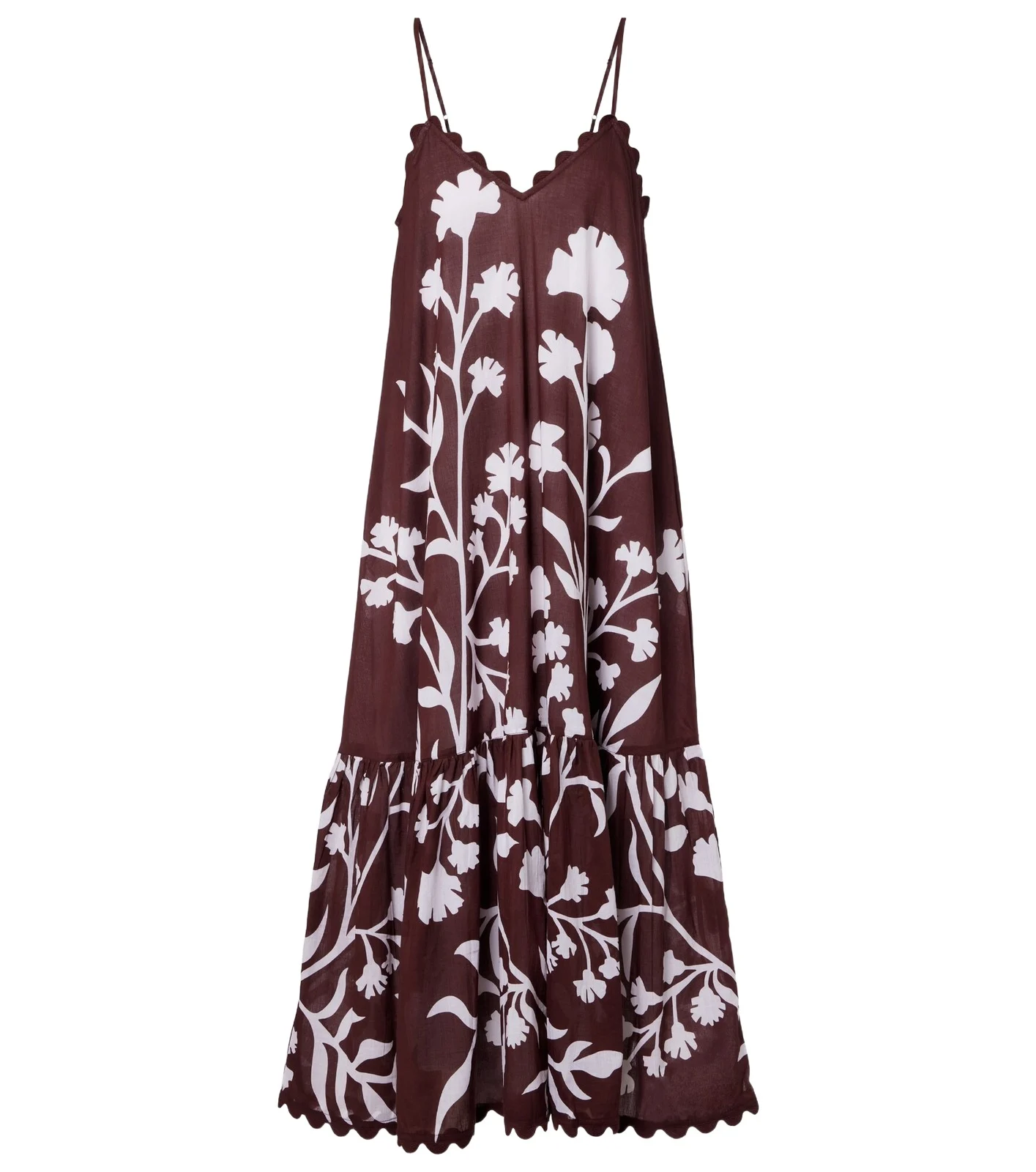 Scalloped cotton midi dress Scalloped cotton midi dress