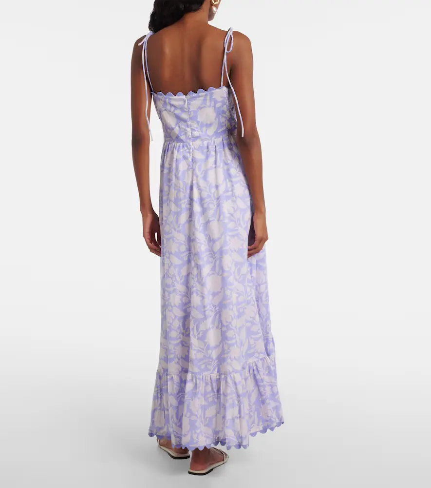 JULIET DUNN Asymmetric floral cotton midi dress | Thumbnail 2
