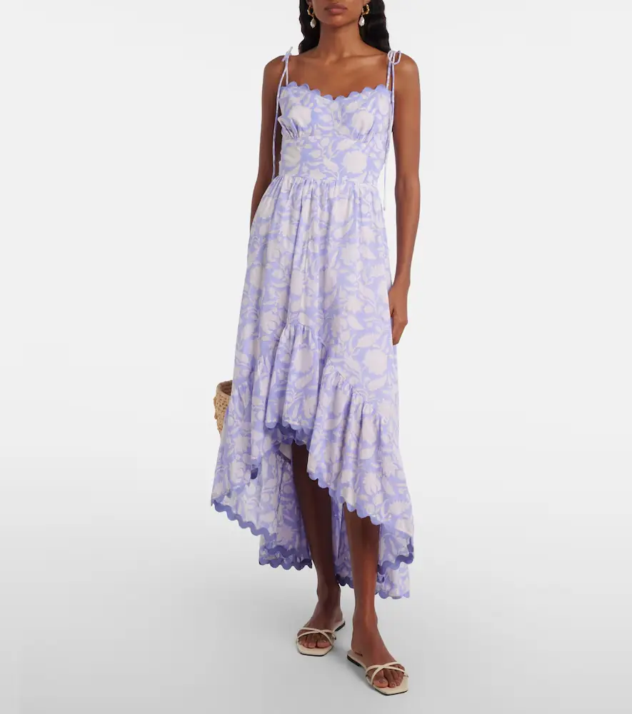 JULIET DUNN Asymmetric floral cotton midi dress | Thumbnail 3