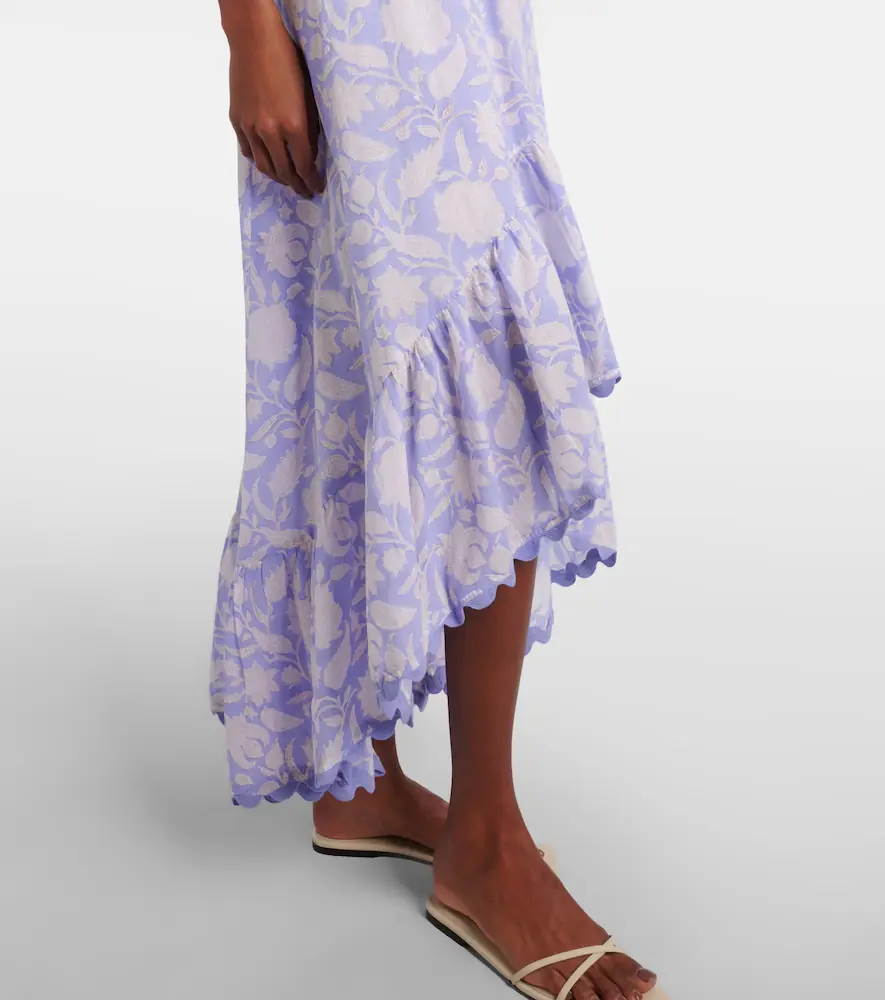 JULIET DUNN Asymmetric floral cotton midi dress | Thumbnail 4