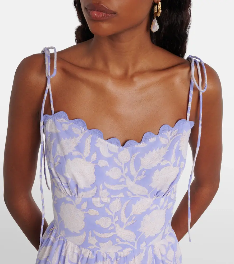 JULIET DUNN Asymmetric floral cotton midi dress | Thumbnail 5