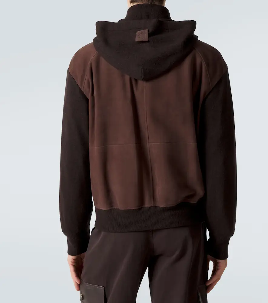 Loewe Paneled suede zip-up hoodie | Thumbnail 5 Loewe Paneled suede zip-up hoodie | Thumbnail 5