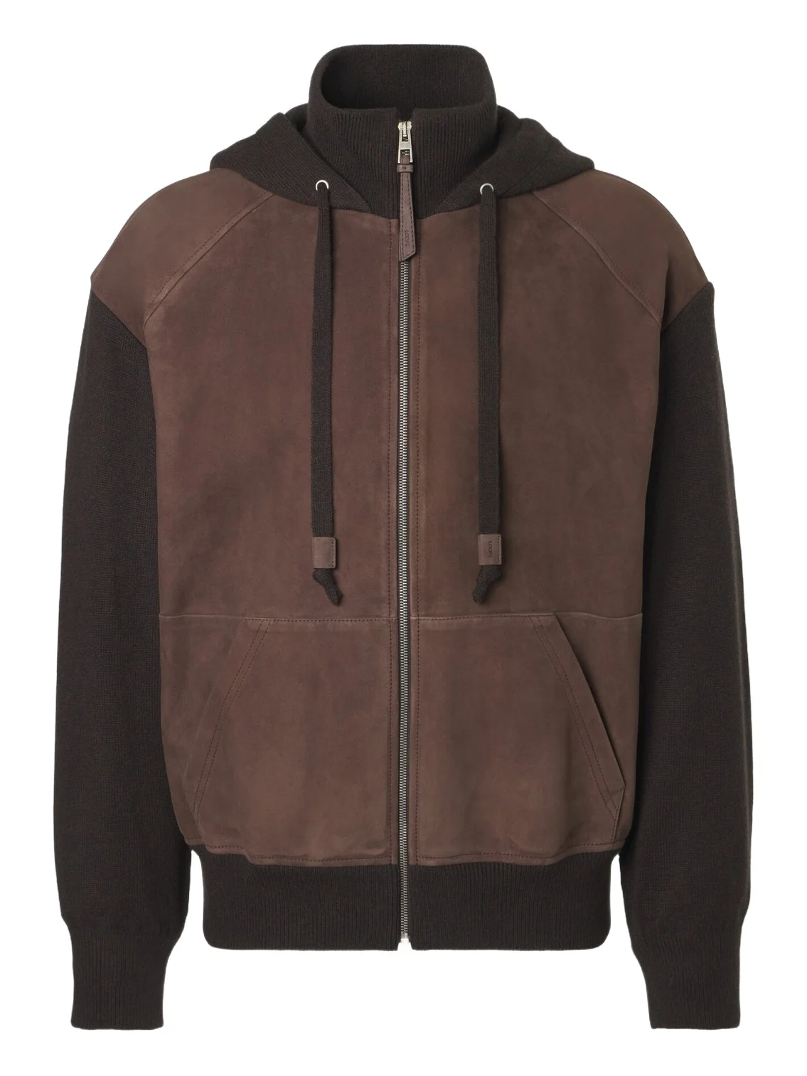 Loewe Paneled suede zip-up hoodie