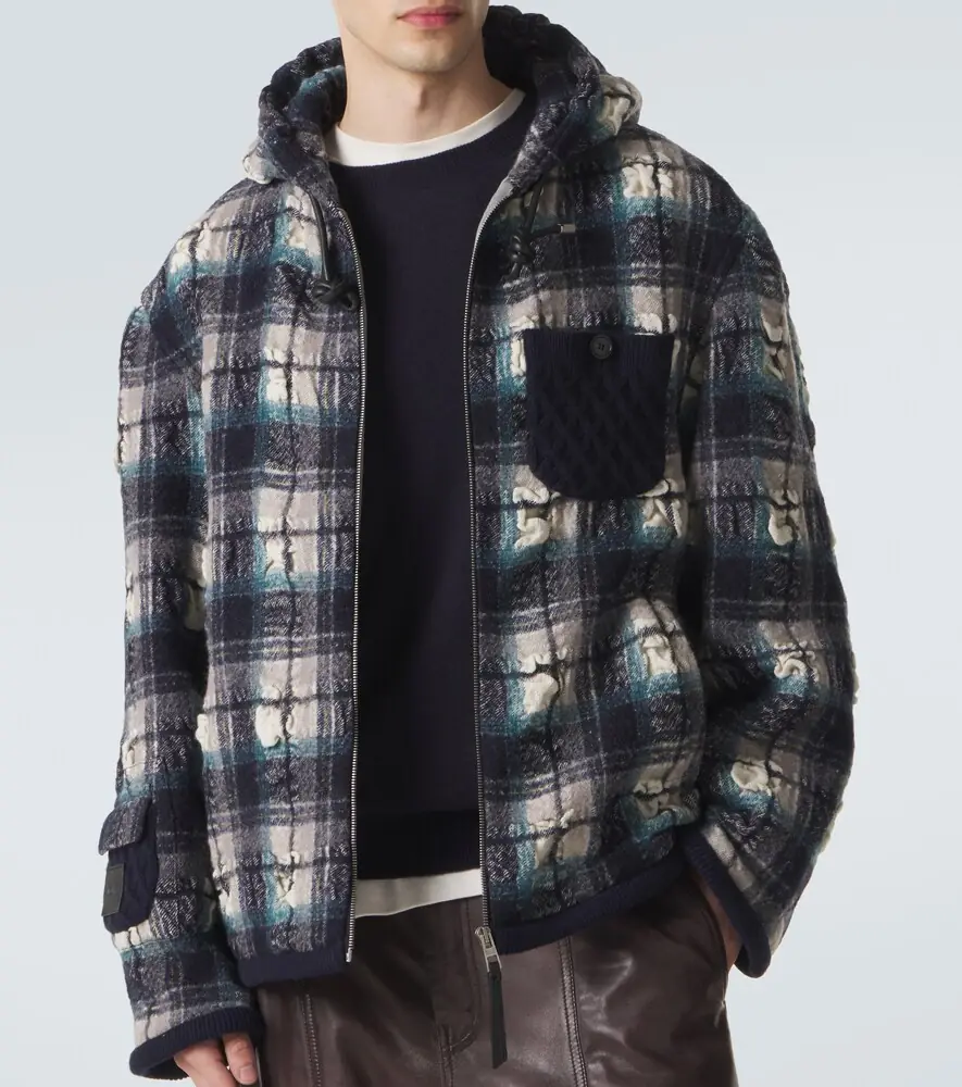 Loewe Plaid wool and linen jacket | Thumbnail 7