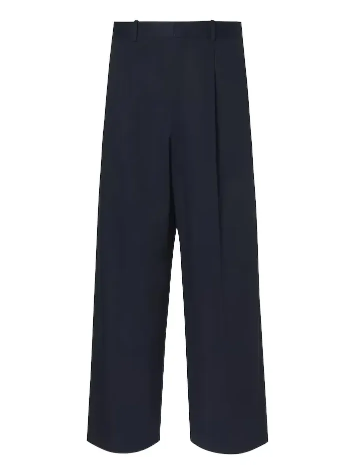 Pleated cotton gabardine wide-leg pants Pleated cotton gabardine wide-leg pants