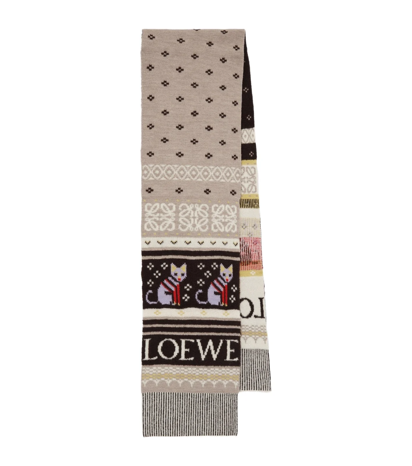 Loewe x Louis Wain wool-blend jacquard scarf