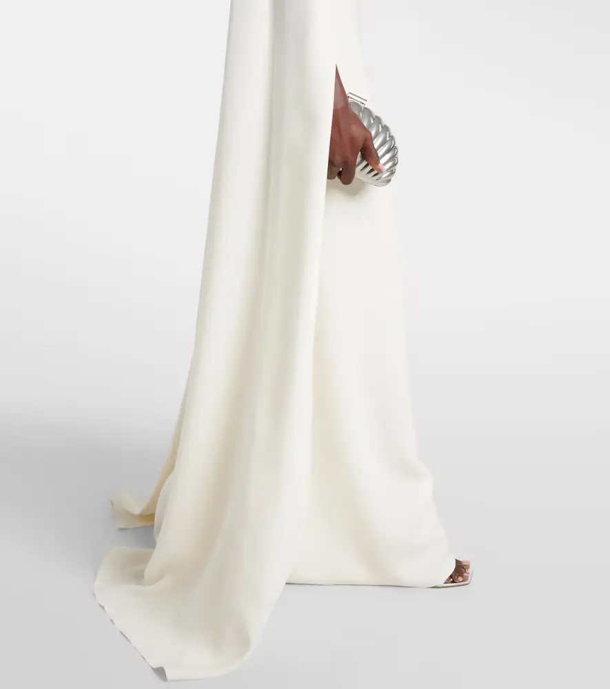 Oscar de la Renta Caped embellished silk-blend gown | Thumbnail 5