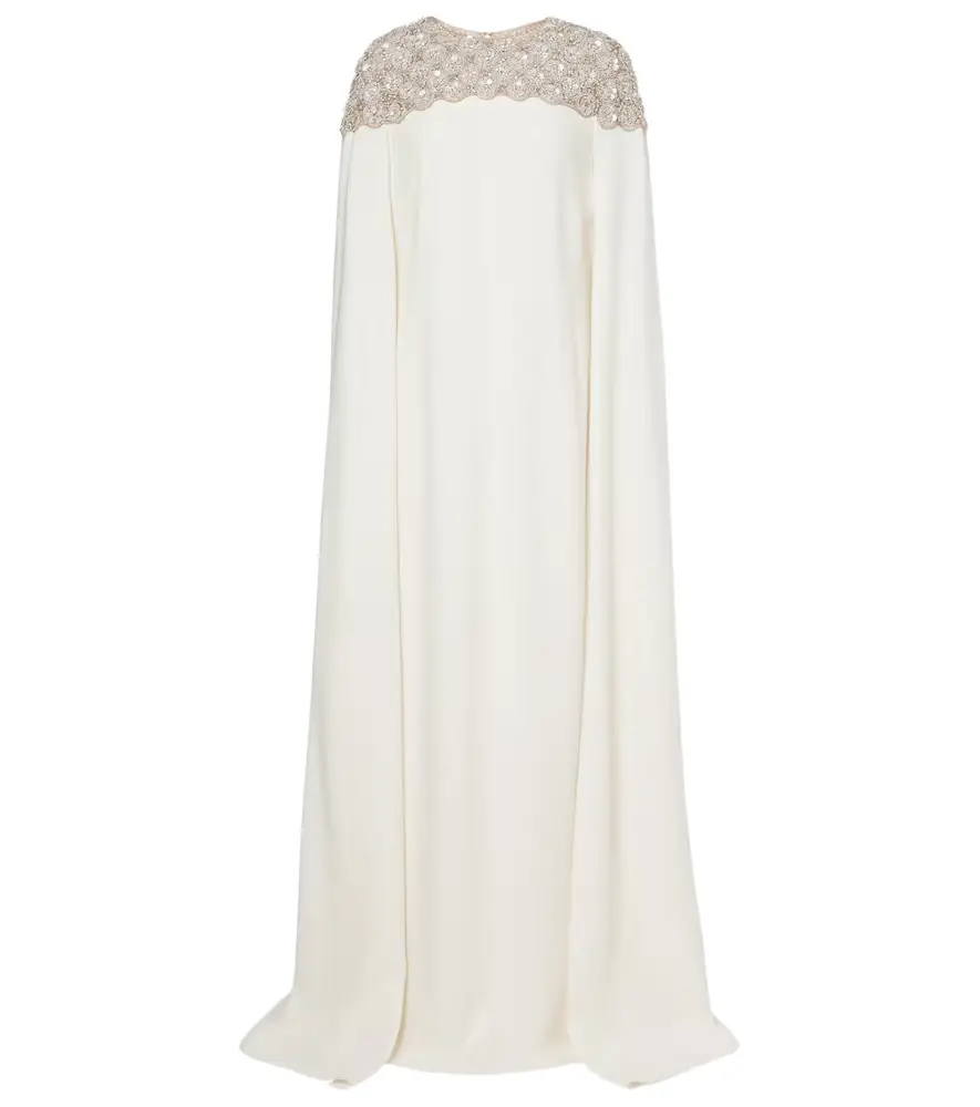 Oscar de la Renta Caped embellished silk-blend gown | Image 1 Oscar de la Renta Caped embellished silk-blend gown | Image 1