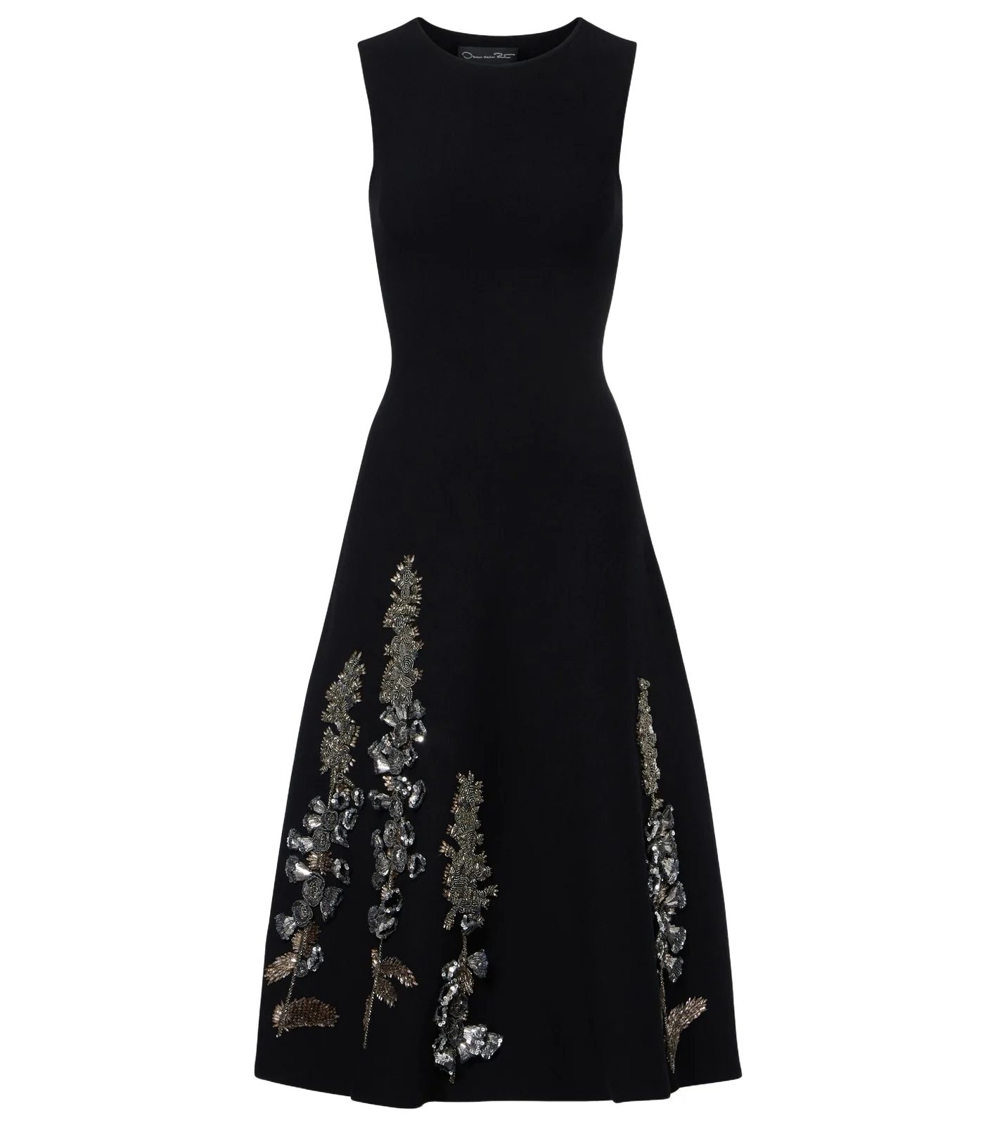 Embellished jacquard midi dress