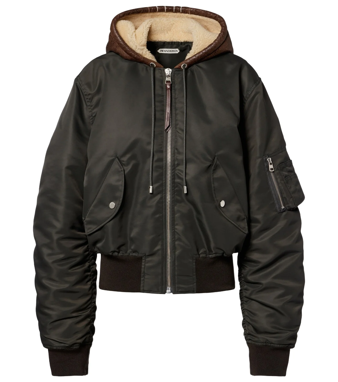 Shearling-trimmed bomber jacket Shearling-trimmed bomber jacket