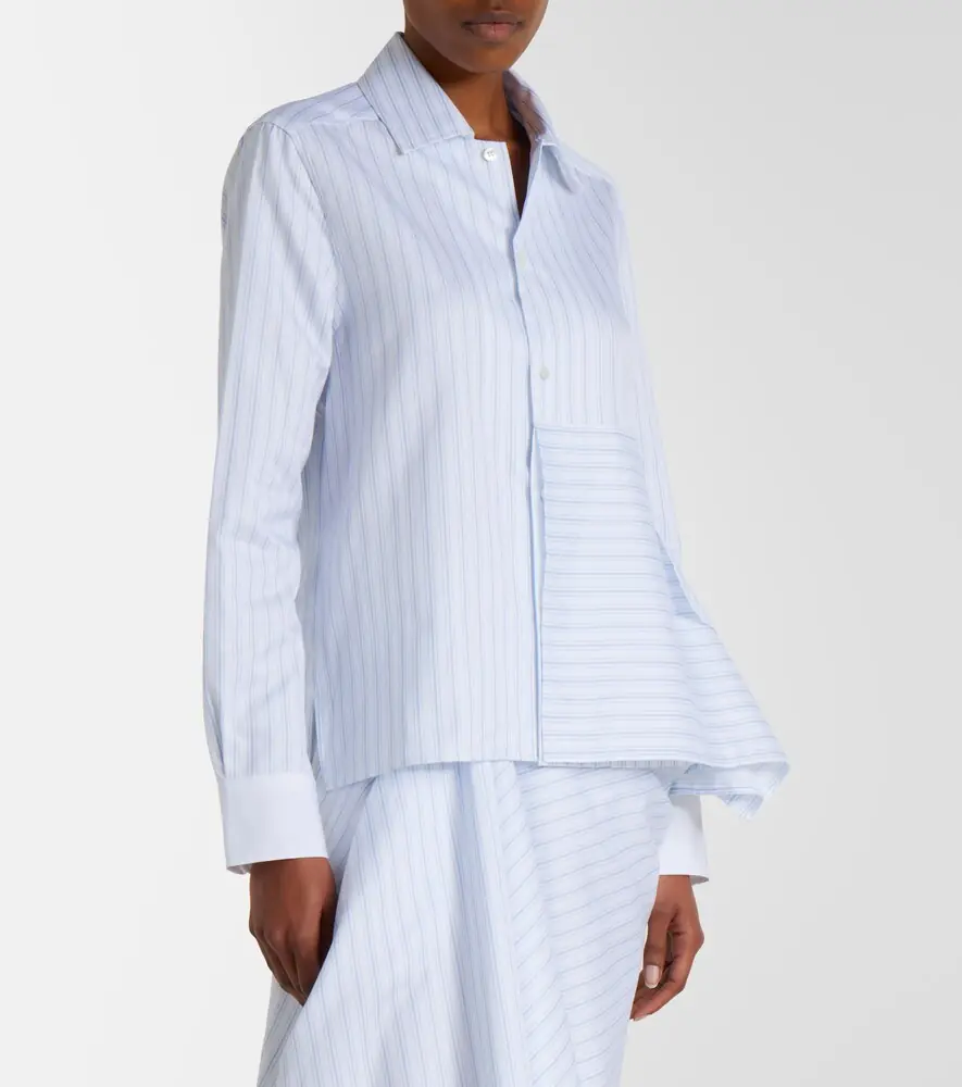 JW Anderson Striped asymmetric cotton poplin shirt | Thumbnail 3