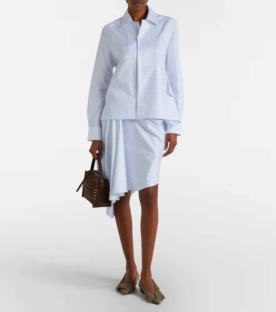 JW Anderson Striped asymmetric cotton poplin shirt | Thumbnail 4
