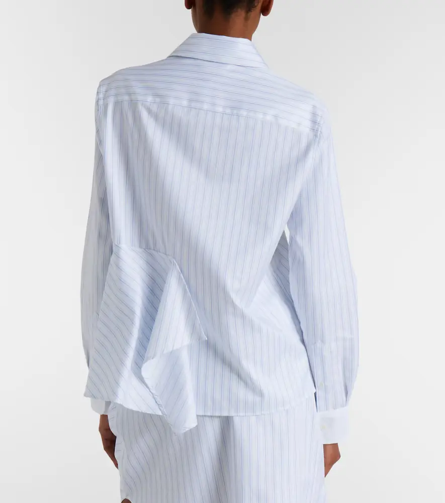 JW Anderson Striped asymmetric cotton poplin shirt | Thumbnail 5