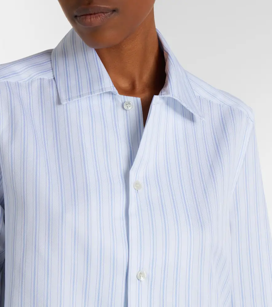 JW Anderson Striped asymmetric cotton poplin shirt | Thumbnail 6