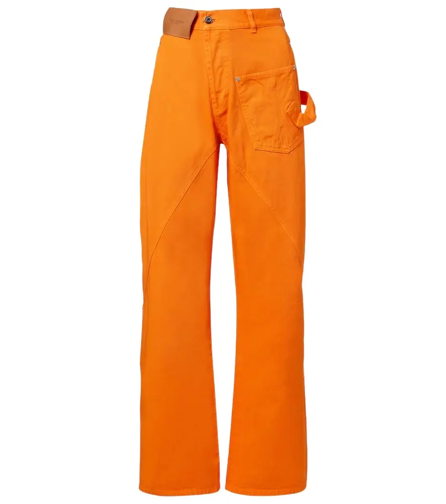 JW Anderson Embroidered high-rise straight jeans