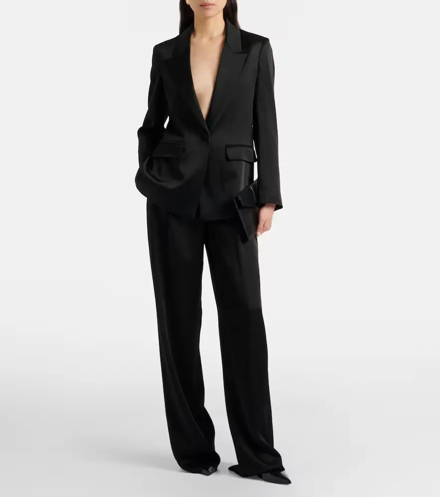 Max Mara Satin crêpe blazer | Thumbnail 2 Max Mara Satin crêpe blazer | Thumbnail 2