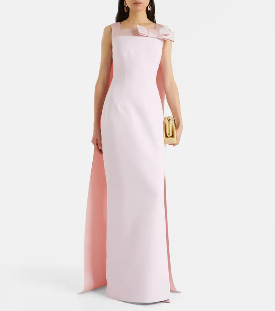 Safiyaa Harley caped crêpe gown | Thumbnail 5