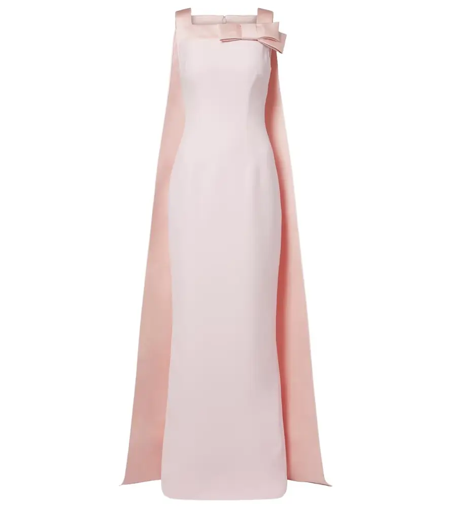 Safiyaa Harley caped crêpe gown