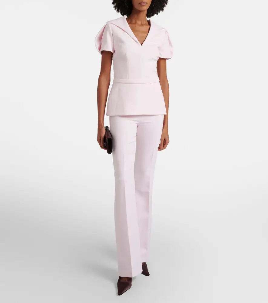 Safiyaa Alexa high-rise crêpe flared pants | Thumbnail 5