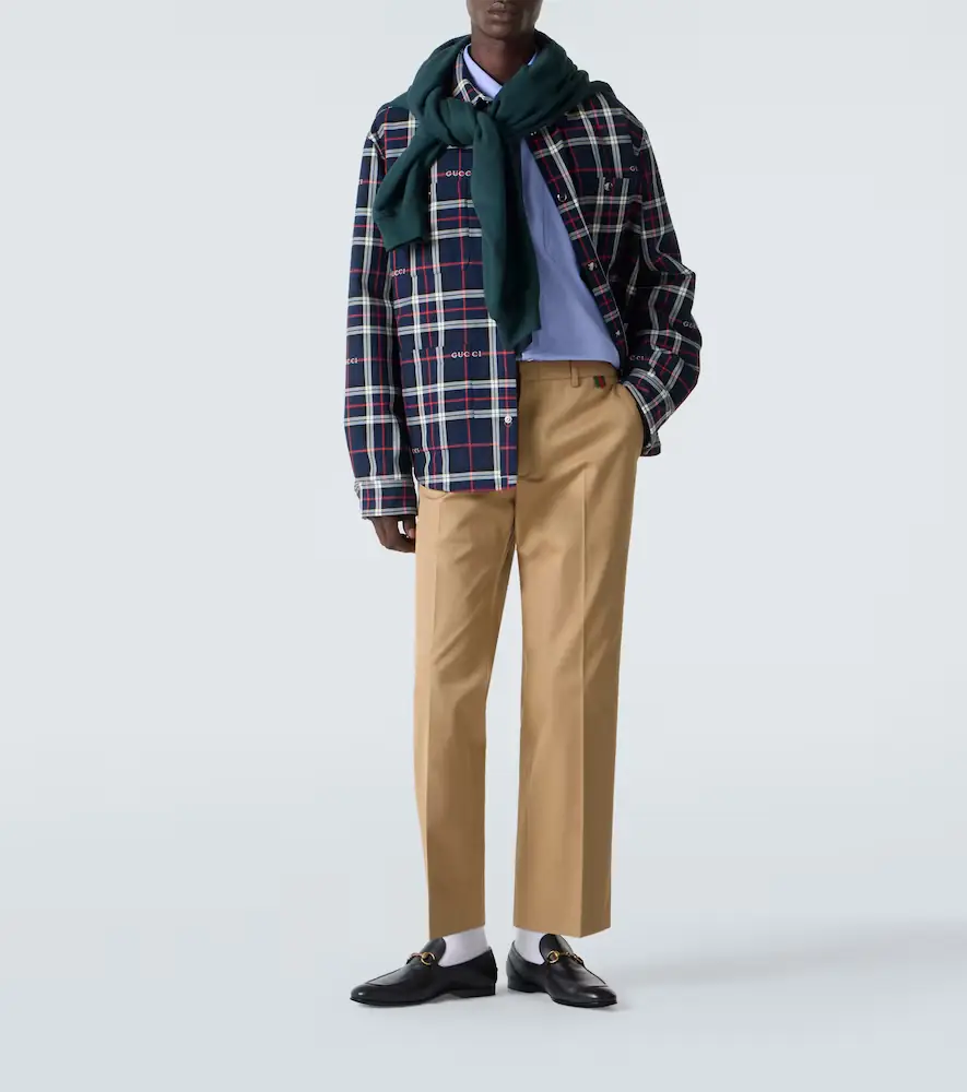 Gucci Mid-rise cotton cropped straight pants | Thumbnail 4 Gucci Mid-rise cotton cropped straight pants | Thumbnail 4