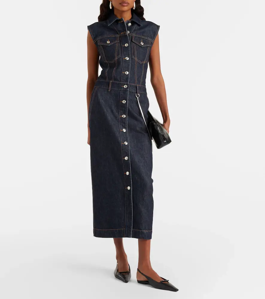 Sportmax Farfalla denim midi dress | Thumbnail 4 Sportmax Farfalla denim midi dress | Thumbnail 4