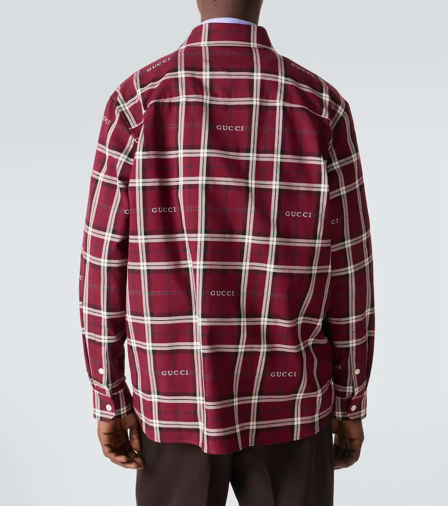 Gucci Script plaid cotton jacquard shirt | Thumbnail 2 Gucci Script plaid cotton jacquard shirt | Thumbnail 2